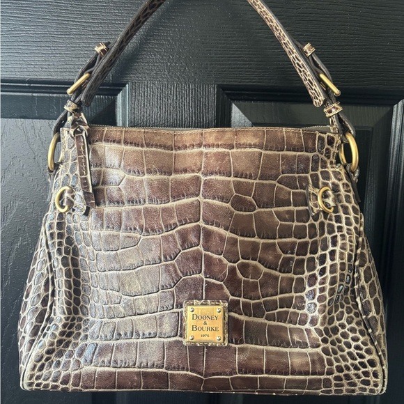 Dooney & Bourke Croco Fino Leather Satchel - Picture 1 of 9